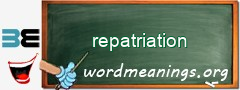 WordMeaning blackboard for repatriation